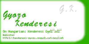 gyozo kenderesi business card